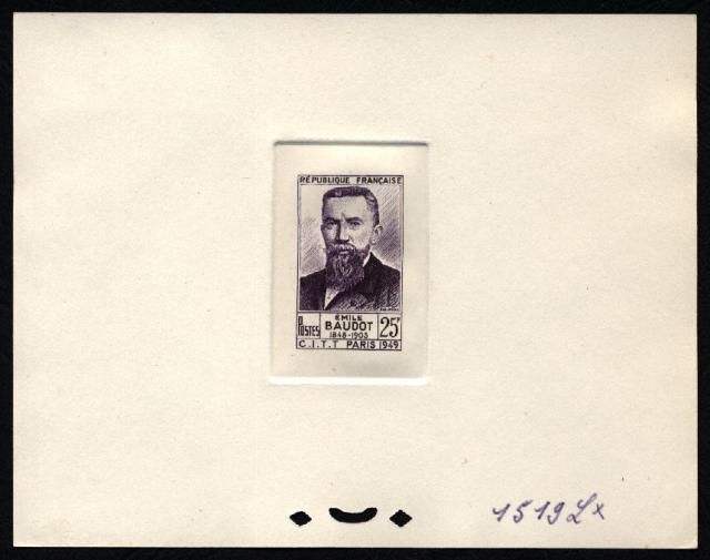 France_1949_Yvert_846A-Scott_627_unissued_Emile_Baudot_violet_1519_Lx_CP