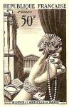 France_1951_Yvert_973a-Scott_714a_unadopted_joaillerie_Type_I_sepia_b_AP_detail