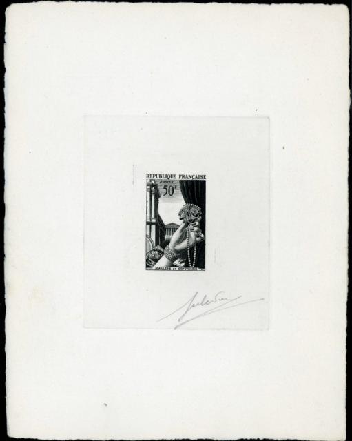 France_1951_Yvert_973b-Scott_714b_unadopted_joaillerie_Type_II_black_c_AP
