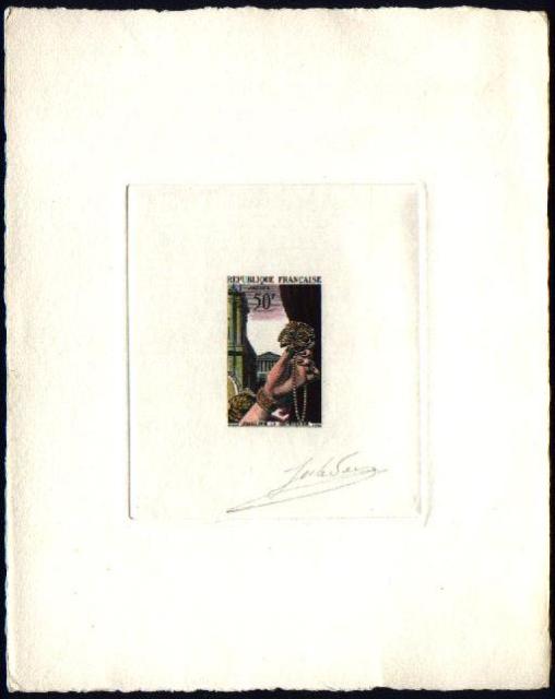France_1951_Yvert_973b-Scott_714b_unadopted_joaillerie_Type_II_multicolor_AP