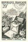 France_1951_Yvert_974b-Scott_715b_unadopted_20f_fleurs_et_parfums_Type_II_etat_black_b_AP_detail