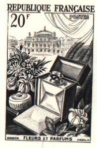 France_1951_Yvert_974b-Scott_715b_unadopted_20f_fleurs_et_parfums_Type_II_etat_black_c_AP_detail