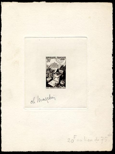 France_1951_Yvert_974b-Scott_715b_unadopted_20f_fleurs_et_parfums_Type_II_etat_black_e_AP