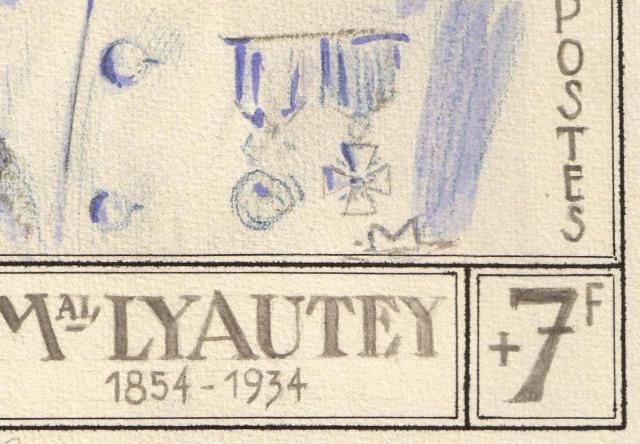 France_1953_Yvert_950b-Scott_B281_unadopted_Marechal_Lyautey_MAQ_detail_b