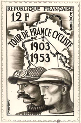 France_1953_Yvert_955a-Scott_693_unadopted_Tour_de_France_MAQ