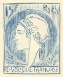 France_1953_Yvert_unadopted_15f_Marianne_de_Spitz_Type_a_Stage_2_MAQ_detail_a