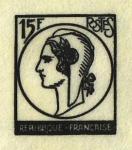 France_1953_Yvert_unadopted_15f_Marianne_de_Spitz_Type_b_black_ATP_detail