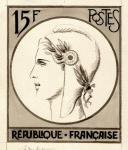 France_1953_Yvert_unadopted_15f_Marianne_de_Spitz_Type_b_MAQ_detail_a