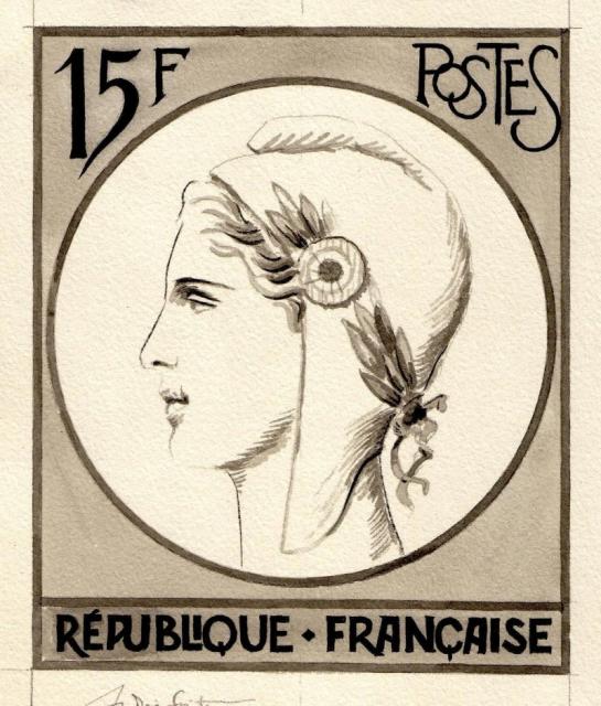 France_1953_Yvert_unadopted_15f_Marianne_de_Spitz_Type_b_MAQ_detail_a