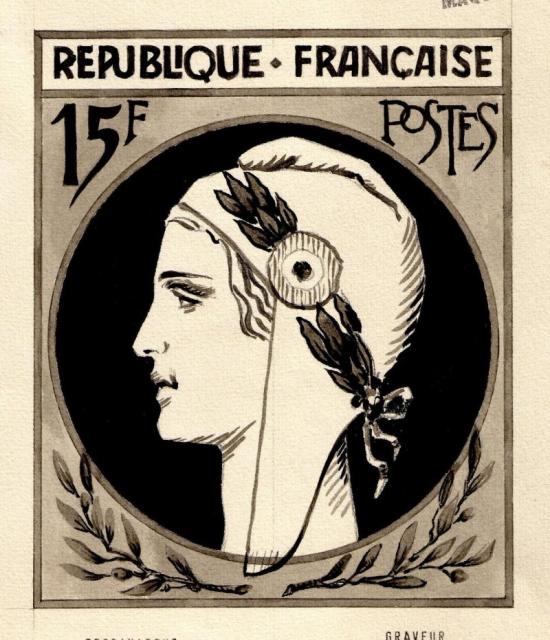 France_1953_Yvert_unadopted_15f_Marianne_de_Spitz_Type_c_MAQ_detail_a