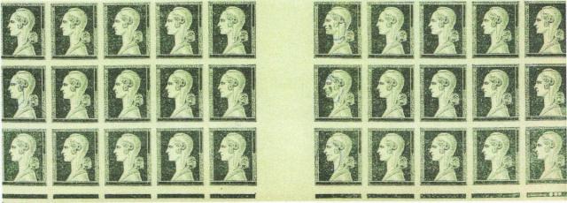 France_1953_Yvert_unadopted_15f_Marianne_de_Spitz_Type_i_etat_green_ESS
