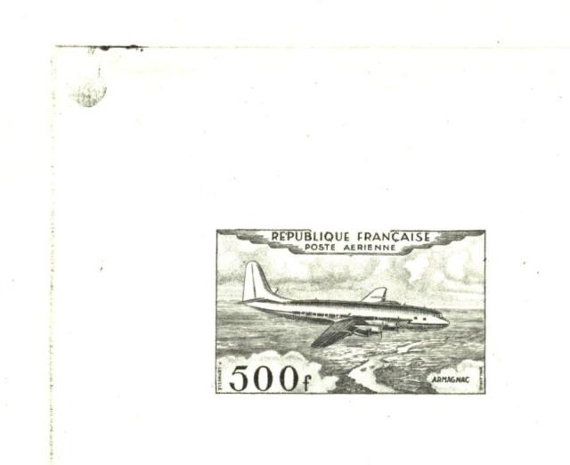 France_1953_Yvert_PA32a-Scott_C31a_unadopted_500f_Armagnac_black_l_AP_detail
