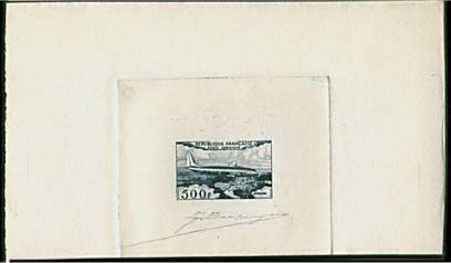 France_1953_Yvert_PA32a-Scott_C31a_unadopted_500f_Armagnac_dark-blue_c_AP