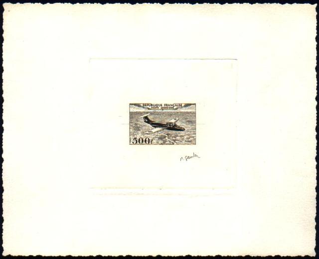 France_1953_Yvert_PA32b-Scott_C31b_unadopted_500f_Fleuret_sepia_d_AP