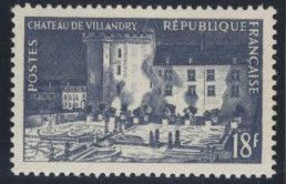 France_1954_Yvert_995a-Scott_729_unadopted_Chateau_de_Villandry_grey_a_US