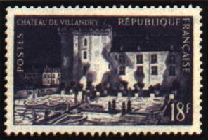 France_1954_Yvert_995a-Scott_729_unadopted_Chateau_de_Villandry_grey_b_US