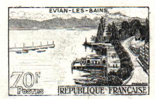 France_1957_Yvert_1131a-Scott_856_unadopted_70f_Evian-les-Bains_etat_black_a_AP_detail