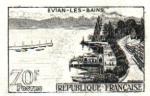 France_1957_Yvert_1131a-Scott_856_unadopted_70f_Evian-les-Bains_etat_black_a_AP_detail