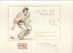 France_1958_Yvert_1161b-Scott_883_unadopted_jeu_de_boules_MAQ