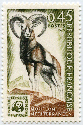 France_1963_Yvert_1613-Scott_1260_45c_mouflon_1969_b_IS