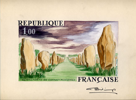 France_1965_Yvert_1440a-Scott_1230_unadopted_Alignements_de_Carnac_MAQ