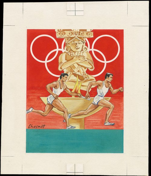 France_1968_Yvert_1573a-Scott_1223_unadopted_1968_Mexico_Olympic_Games_MAQ