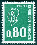 France_1975_Yvert_1891_80c_Marianne_de_Bequet_green_typo_1976_a_IS