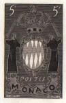 Monaco_1954_Yvert_411a-Scott_318_unissued_in_TD_armoirie_sepia_a_AP_detail