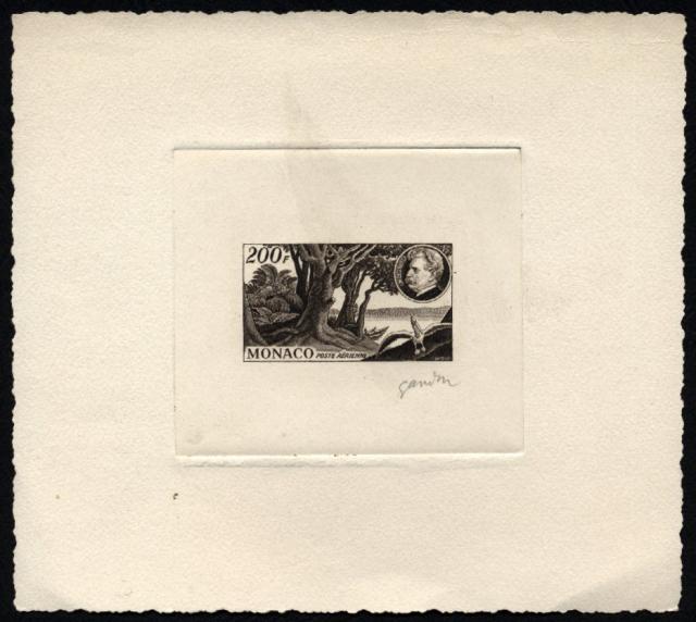 Monaco_1955_Yvert_PA59a-Scott_C40_unadopted_Scweitzer_sepia_a_AP