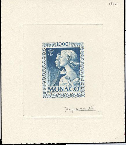 Monaco_1959_Yvert_PA72a-Scott_C55_unadopted_1000f_Grace_et_Rainier_III_gros_blue-grey_ab_AP