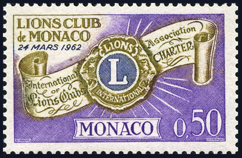 Monaco_1963_Yvert_613-Scott_539_50c_Lions_International_a_IS