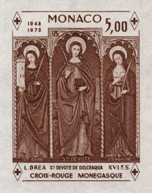 Monaco_1972_Yvert_BF7a-Scott_864_unadopted_Dolceaqua_Red_Cross_brown_a_ESS_detail