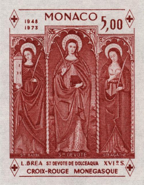 Monaco_1972_Yvert_BF7a-Scott_864_unadopted_Dolceaqua_Red_Cross_red_a_ESS_detail
