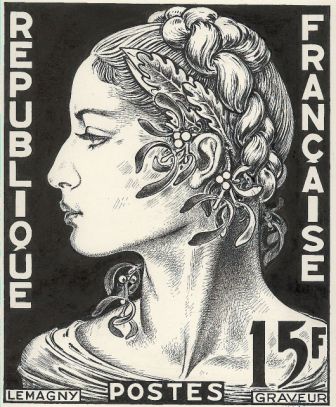 France_1955_Yvert_1011c-Scott_753_unadopted_15f_Marianne_by_Lemagny_MAQ