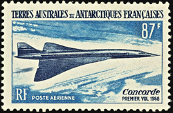FSAT_1969_Yvert_PA19A-Scott_C18_unissued_87f_Concorde_e_US