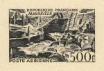 France_1949_Yvert_PA27a-Scott_C26a_unadopted_Marseille_500f_black_fa_AP_detail