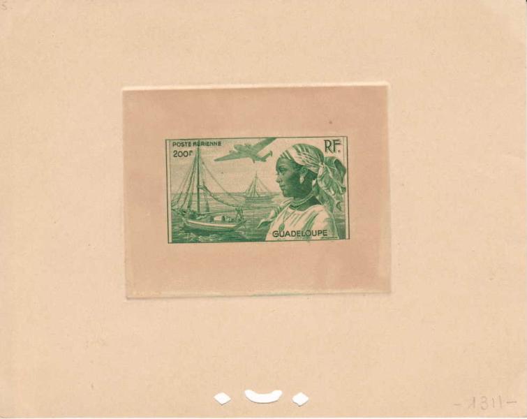 Guadeloupe_1947_Yvert_PA15-Scott_C12_green_1311