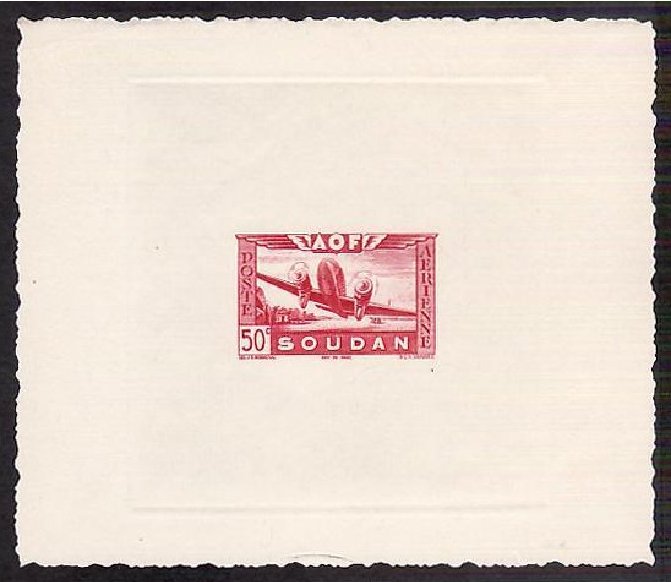Fr_Sudan_1942_Yvert_PA10-Scott_C6_red