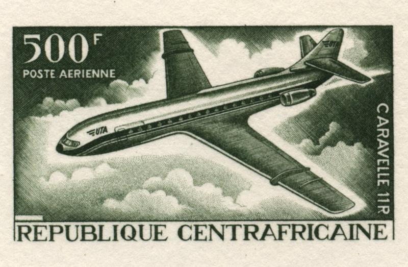 Central_Africa_1967_Yvert_PA52-Scott_C49_olive-green_aa_detail