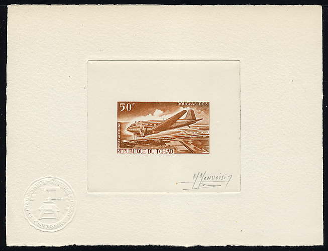 Chad_1967_Yvert_PA39-Scott_C35_brown_a