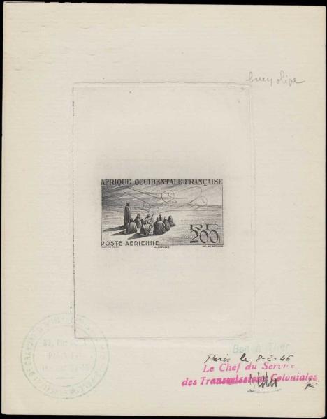 Fr_West_Africa_1947_Yvert_PA14-Scott_C14_black_bon_a_tirer_b