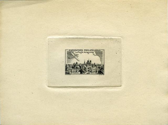 France_1943_Yvert-Scott_b_unadopted_Exposition_Philatelique_by_Cottet_black_AP