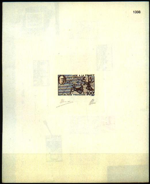 France_1946_Yvert_PA-Scott_C_unadopted_100f_Aide_a_la_France-Roosevelt_blue_+_brown_AP