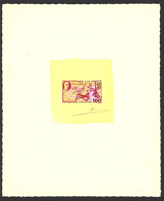 France_1946_Yvert_PA-Scott_C_unadopted_100f_Aide_a_la_France-Roosevelt_multicolor_ab_AP