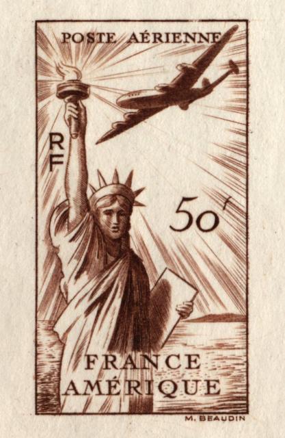 France_1949_Yvert_840d-Scott_622d_unadopted_airmail_50f_Amitie_FR-USA_brown_aa_AP_detail