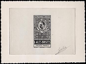 France_1940_unadopted_30f_Aeronautiques_Souvenirs_Exposition_Ailes_brisees_by_Piel_black_g_AP
