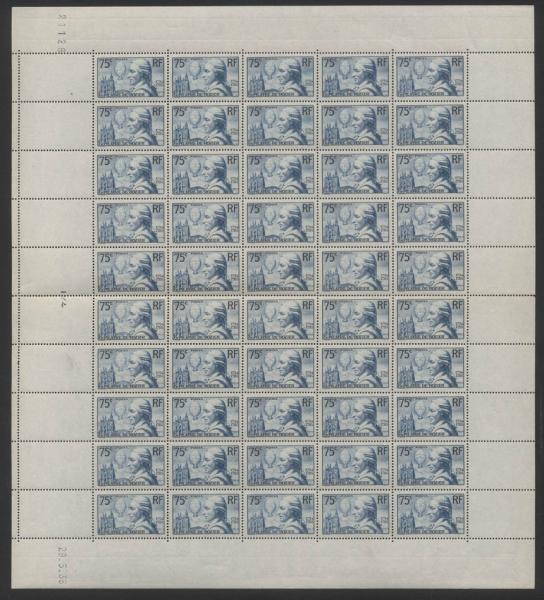 France_1936_Yvert_313-Scott_308_full_sheet