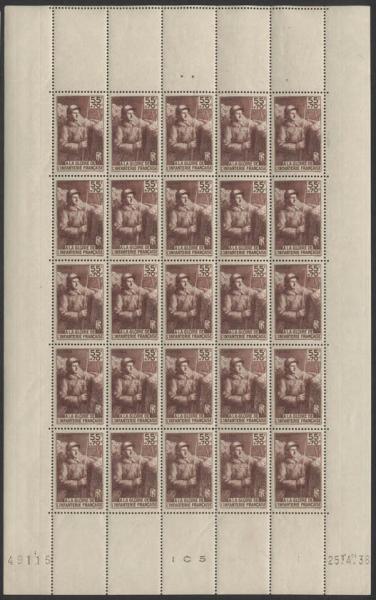France_1938_Yvert_386-Scott_B71_full_sheet
