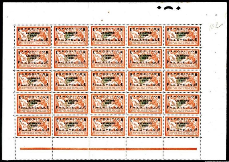 France_1929_Yvert_257A-Scott_typo_sheet
