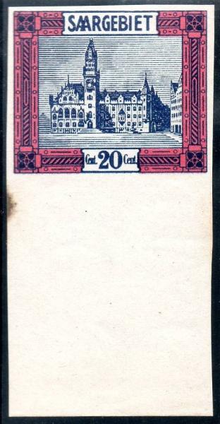Saar_1922_Yvert_88-Scott_lilac_+_dark-blue_typo